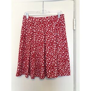 ModCloth Red Polka Dot A-Line Pleated Skirt